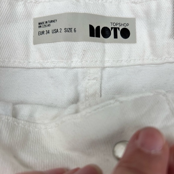 TopShop white denim 5-pocket mini skirt, 2, Coastal Cowgirl Western Beach NWT - Picture 2 of 6